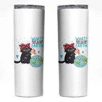 Just A Cat Who Loves The Earth Skinny Tumbler Earth Day Cat Lover Gift