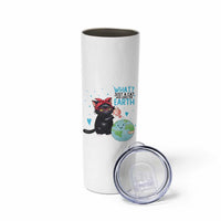 Just A Cat Who Loves The Earth Skinny Tumbler Earth Day Cat Lover Gift