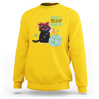 Just A Cat Who Loves The Earth Sweatshirt Earth Day Cat Lover Gift