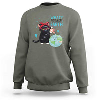 Just A Cat Who Loves The Earth Sweatshirt Earth Day Cat Lover Gift