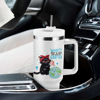 Just A Cat Who Loves The Earth Tumbler With Handle Earth Day Cat Lover Gift
