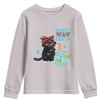 Just A Cat Who Loves The Earth Youth Sweatshirt Earth Day Cat Lover Gift