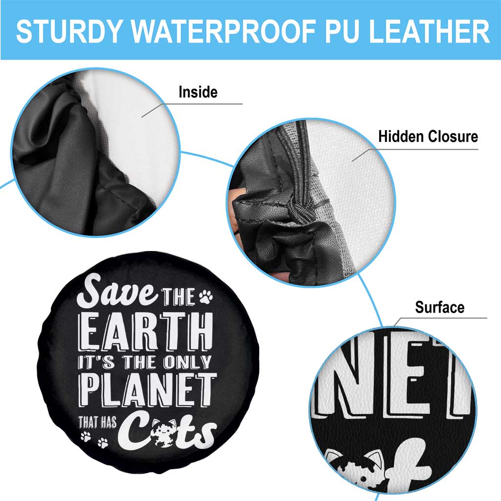 Earth Day Cat Lover Spare Tire Cover Save Earth Its The Only Planet With Cats