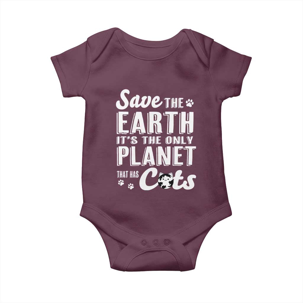 Earth Day Cat Lover Baby Onesie Save Earth Its The Only Planet With Cats