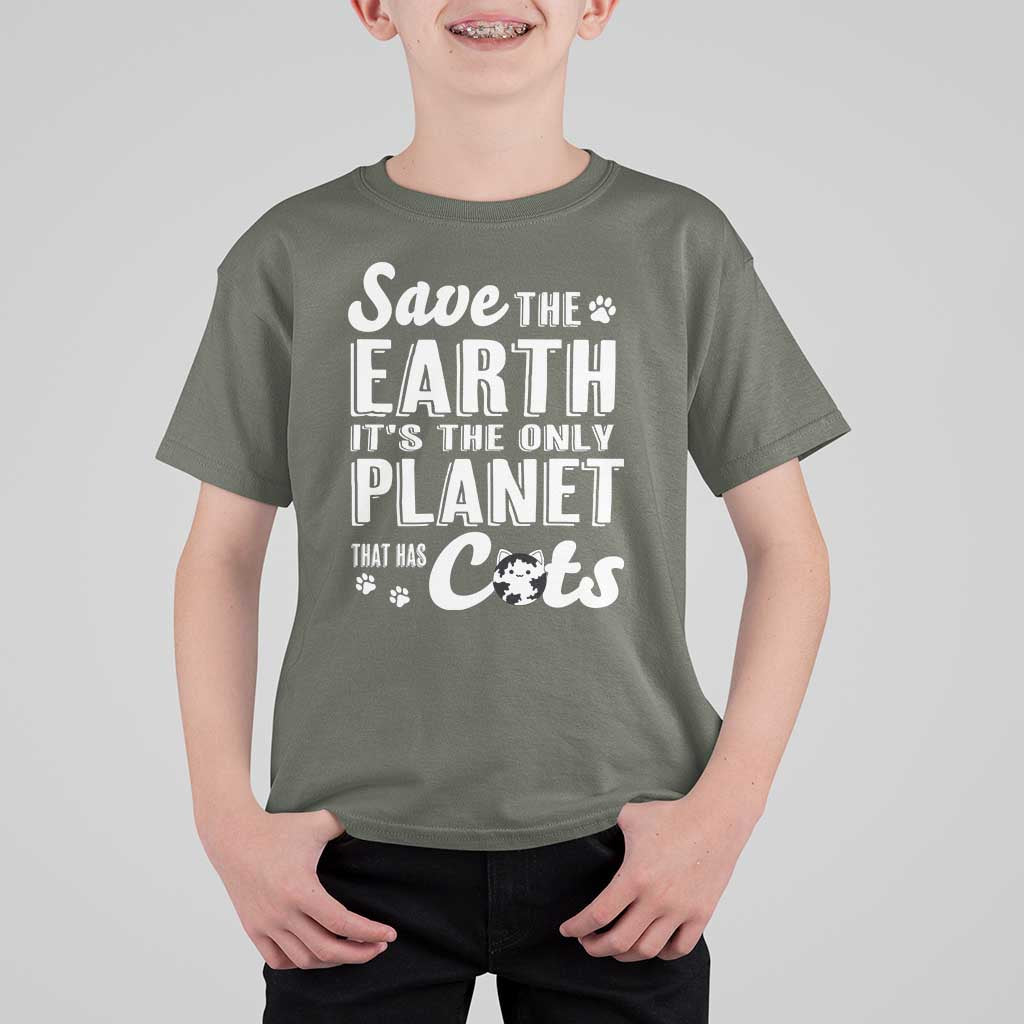 Earth Day Cat Lover T Shirt For Kid Save Earth Its The Only Planet With Cats