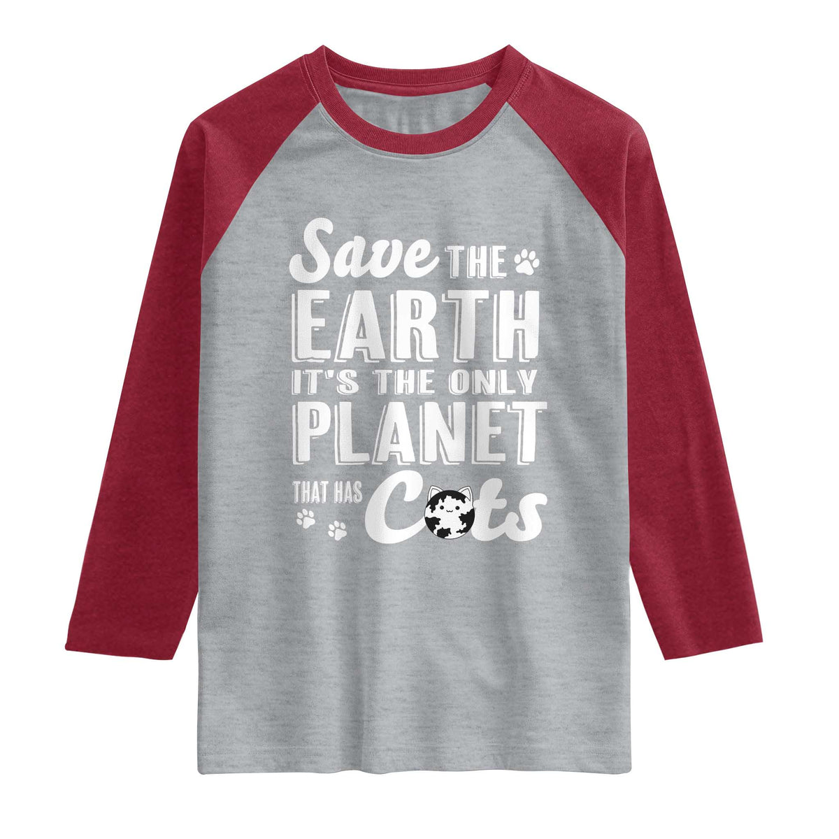 Earth Day Cat Lover Raglan Shirt Save Earth Its The Only Planet With Cats