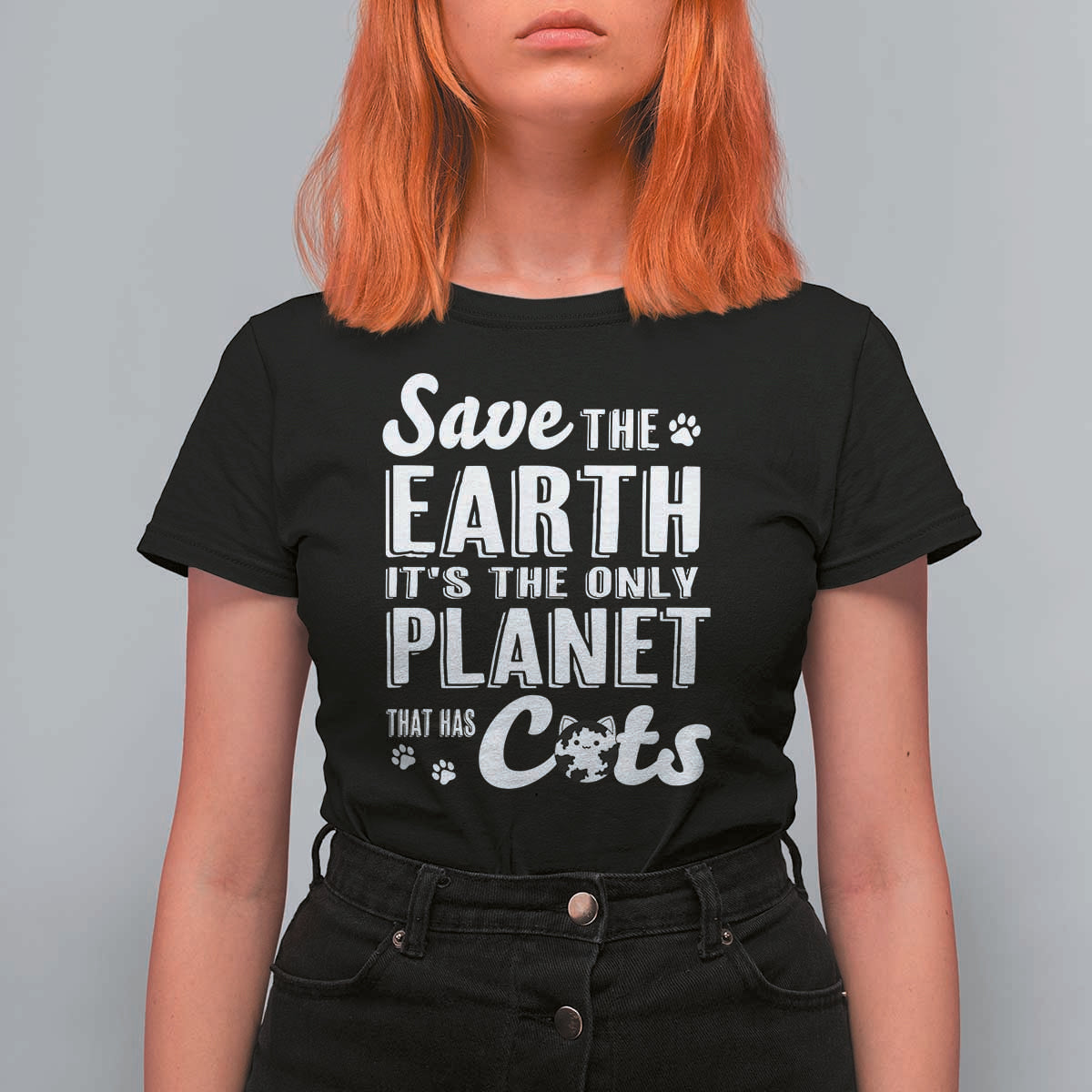 Earth Day Cat Lover T Shirt For Women Save Earth Its The Only Planet With Cats