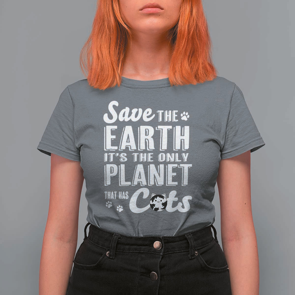 Earth Day Cat Lover T Shirt For Women Save Earth Its The Only Planet With Cats
