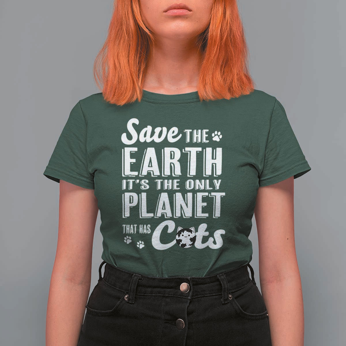 Earth Day Cat Lover T Shirt For Women Save Earth Its The Only Planet With Cats