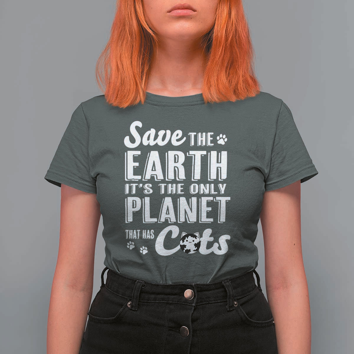 Earth Day Cat Lover T Shirt For Women Save Earth Its The Only Planet With Cats