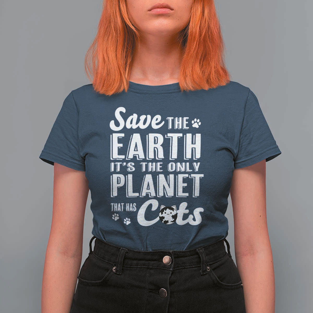 Earth Day Cat Lover T Shirt For Women Save Earth Its The Only Planet With Cats