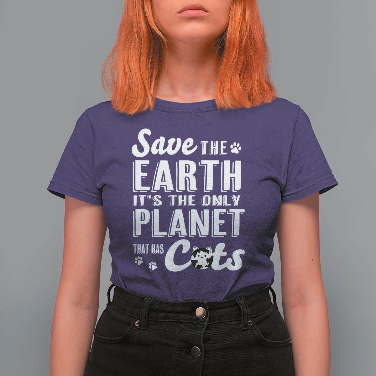 Earth Day Cat Lover T Shirt For Women Save Earth Its The Only Planet With Cats