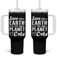 Earth Day Cat Lover Tumbler With Handle Save Earth Its The Only Planet With Cats