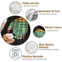 Funny Earth Day Dinosaur Lover Throw Blanket Save The Planet