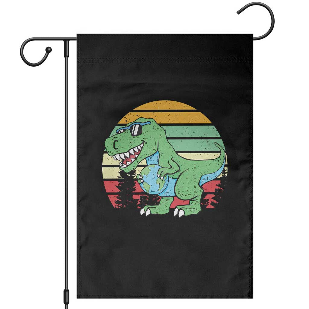 Funny Earth Day Dinosaur Lover Garden Flag Save The Planet
