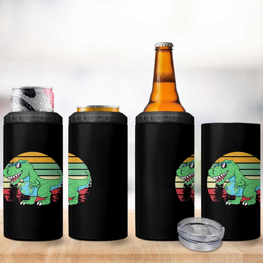 Funny Earth Day Dinosaur Lover 4 in 1 Can Cooler Tumbler Save The Planet
