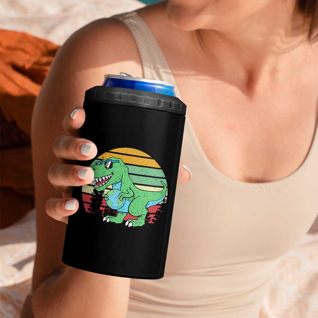 Funny Earth Day Dinosaur Lover 4 in 1 Can Cooler Tumbler Save The Planet