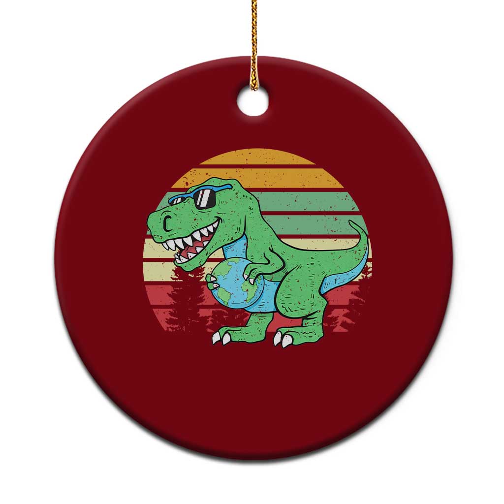 Funny Earth Day Dinosaur Lover Ceramic Ornament Save The Planet