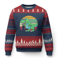Funny Earth Day Dinosaur Lover Ugly Christmas Sweater Save The Planet