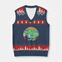 Funny Earth Day Dinosaur Lover V-Neck Knit Sweater Vest Save The Planet