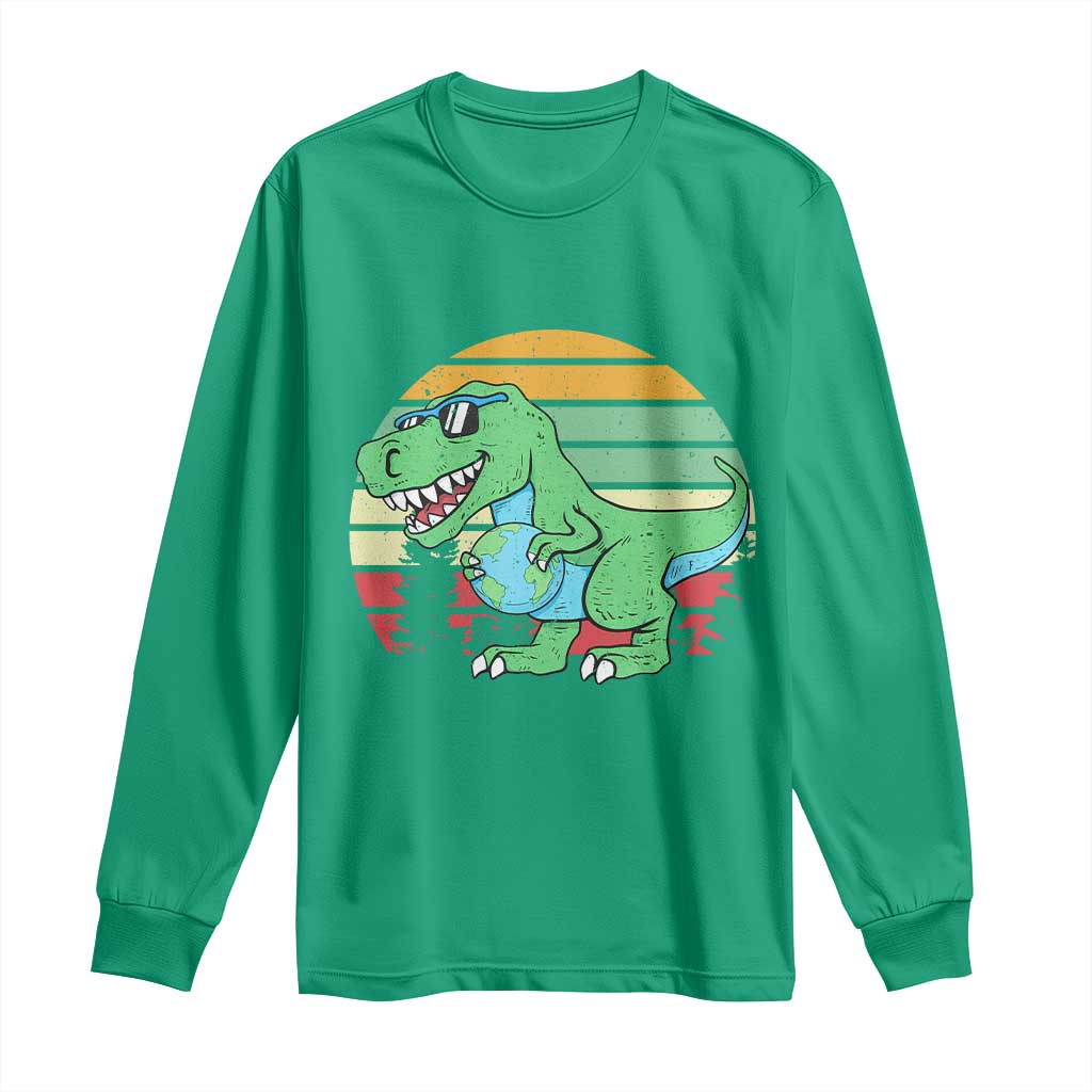 Funny Earth Day Dinosaur Lover Long Sleeve Shirt Save The Planet