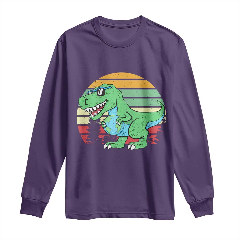 Funny Earth Day Dinosaur Lover Long Sleeve Shirt Save The Planet