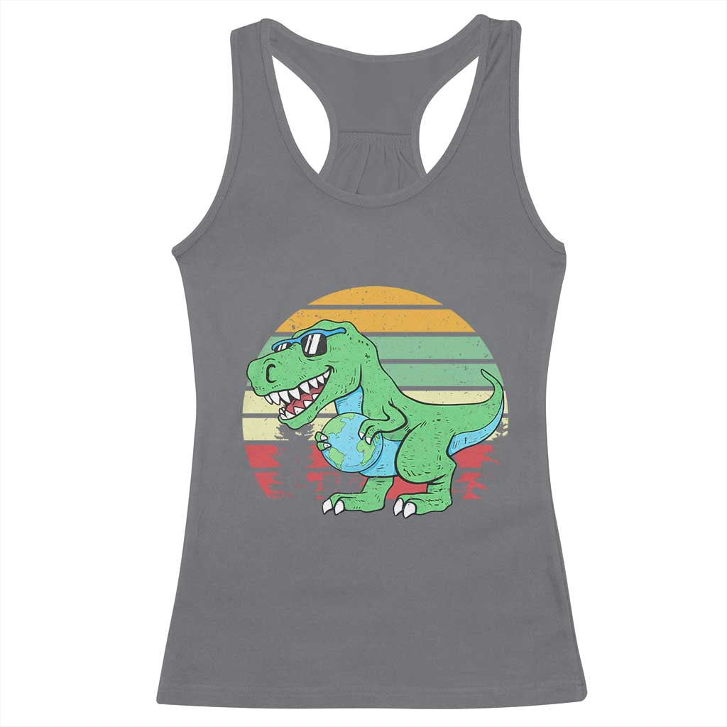 Funny Earth Day Dinosaur Lover Racerback Tank Top Save The Planet