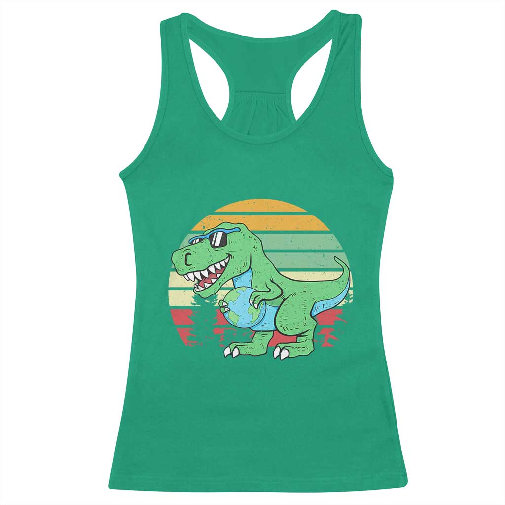 Funny Earth Day Dinosaur Lover Racerback Tank Top Save The Planet