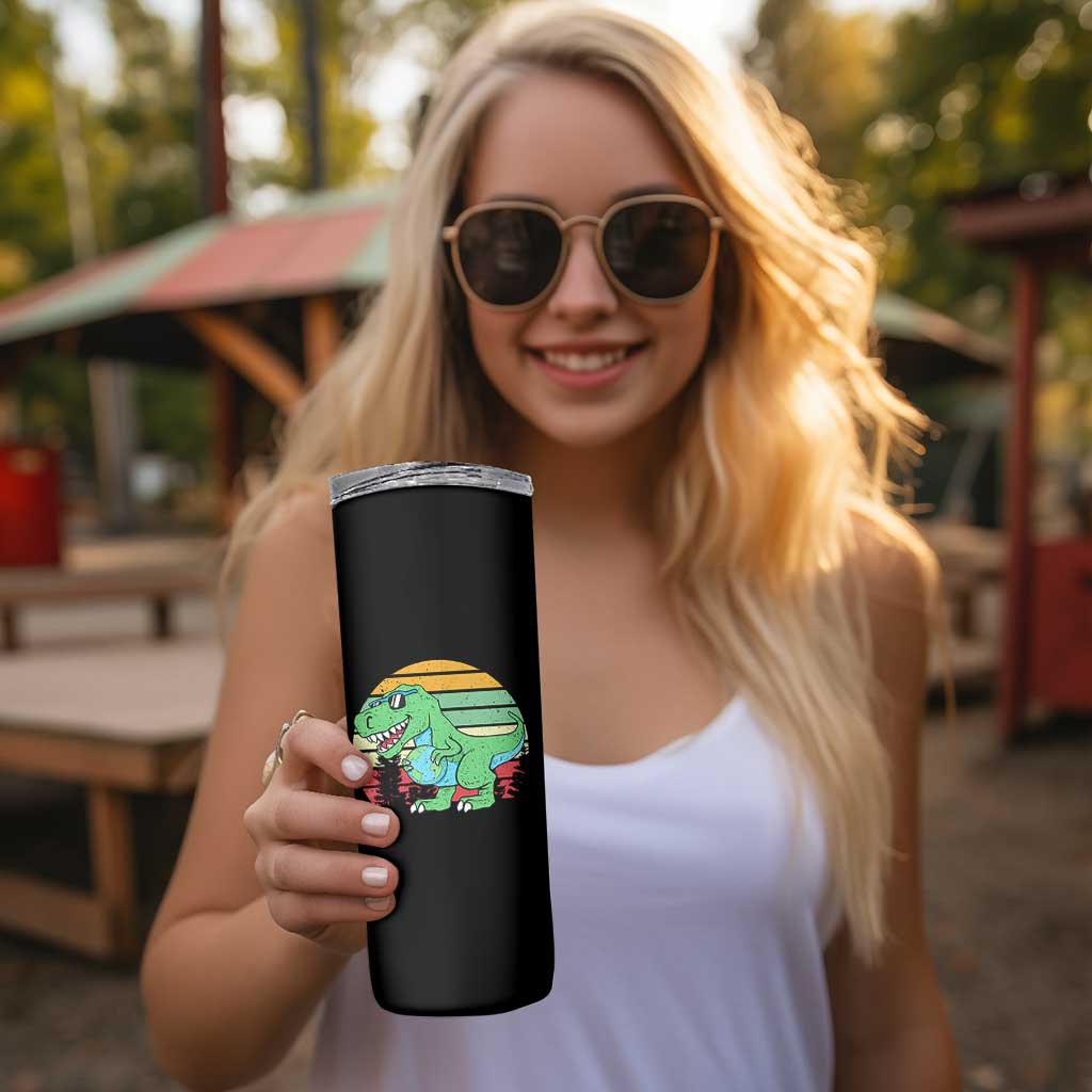 Funny Earth Day Dinosaur Lover Skinny Tumbler Save The Planet