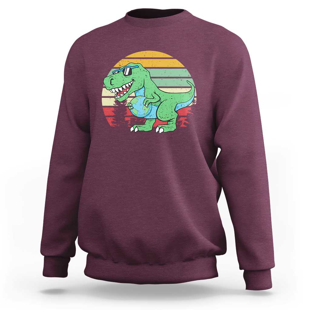 Funny Earth Day Dinosaur Lover Sweatshirt Save The Planet