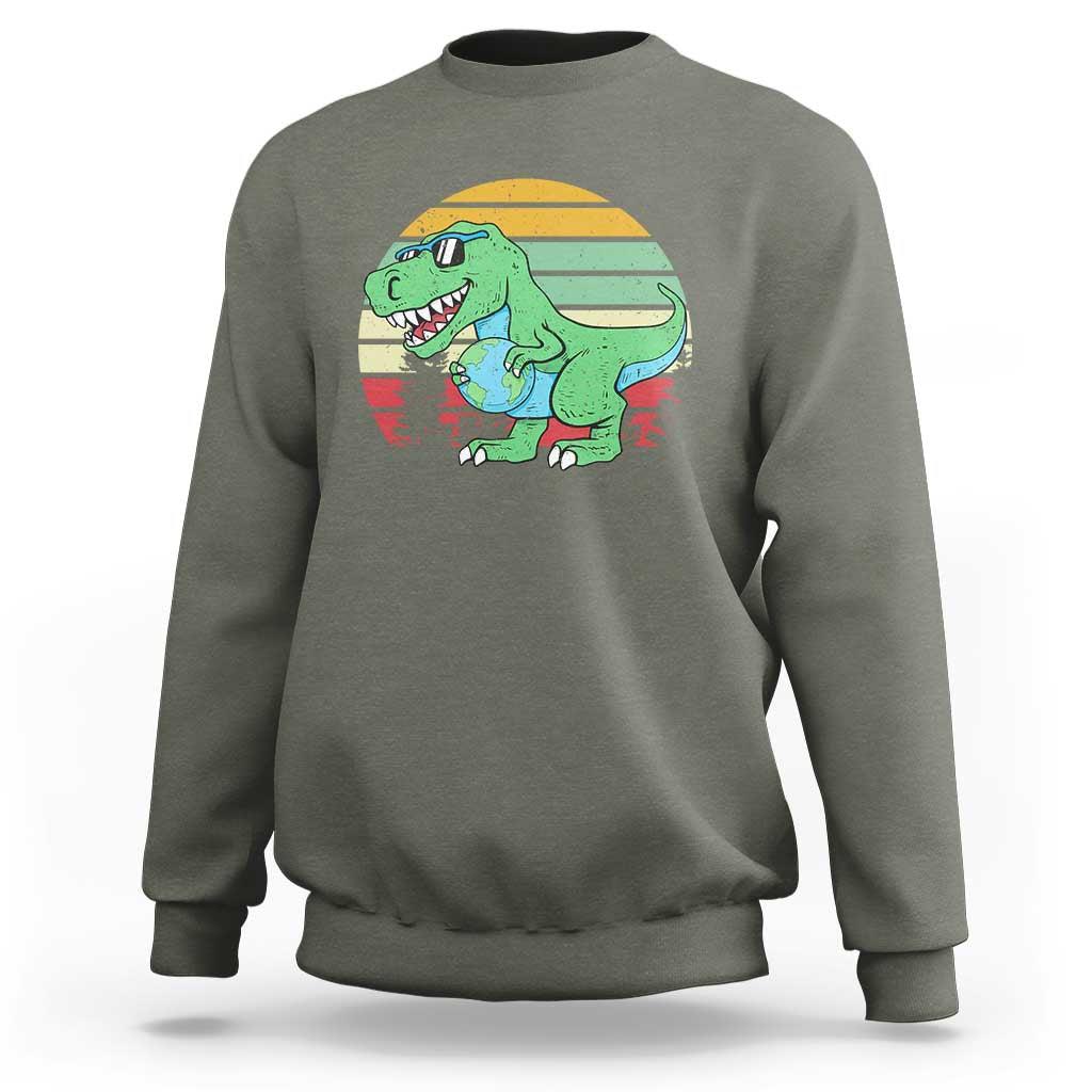 Funny Earth Day Dinosaur Lover Sweatshirt Save The Planet