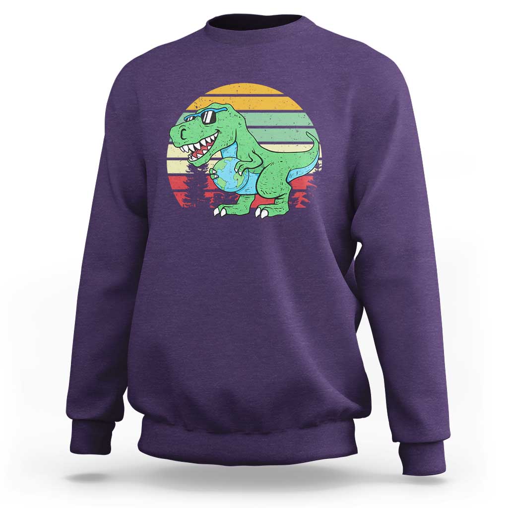 Funny Earth Day Dinosaur Lover Sweatshirt Save The Planet