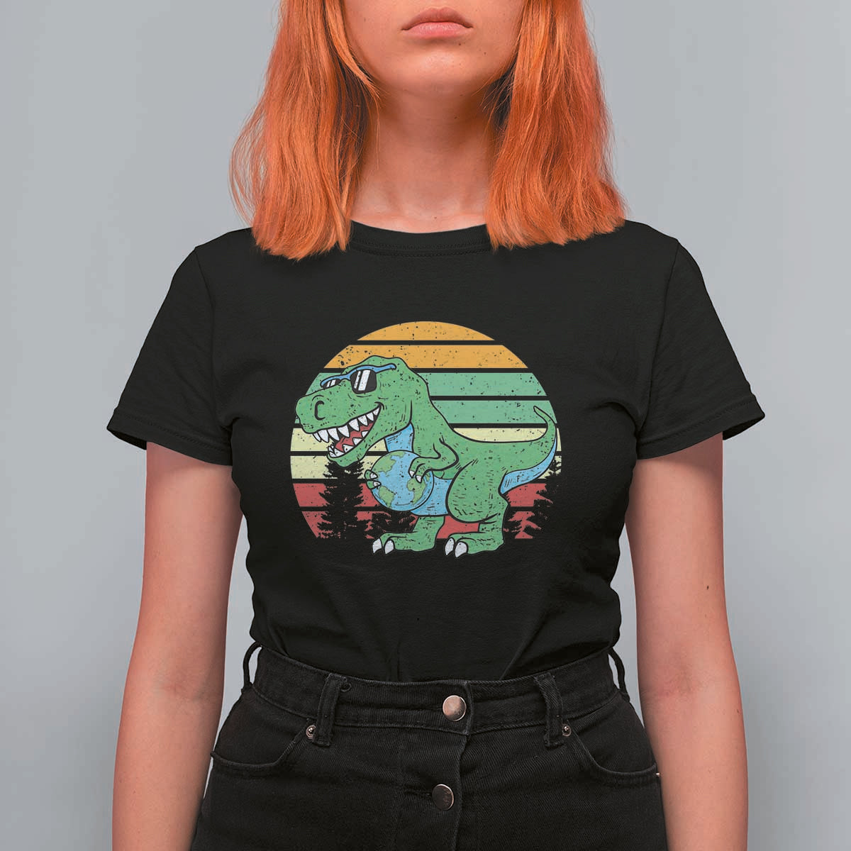 Funny Earth Day Dinosaur Lover T Shirt For Women Save The Planet