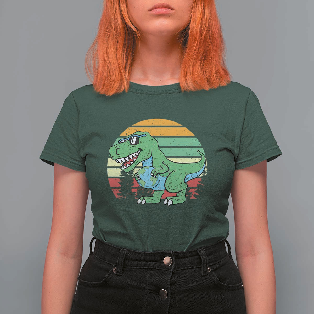 Funny Earth Day Dinosaur Lover T Shirt For Women Save The Planet