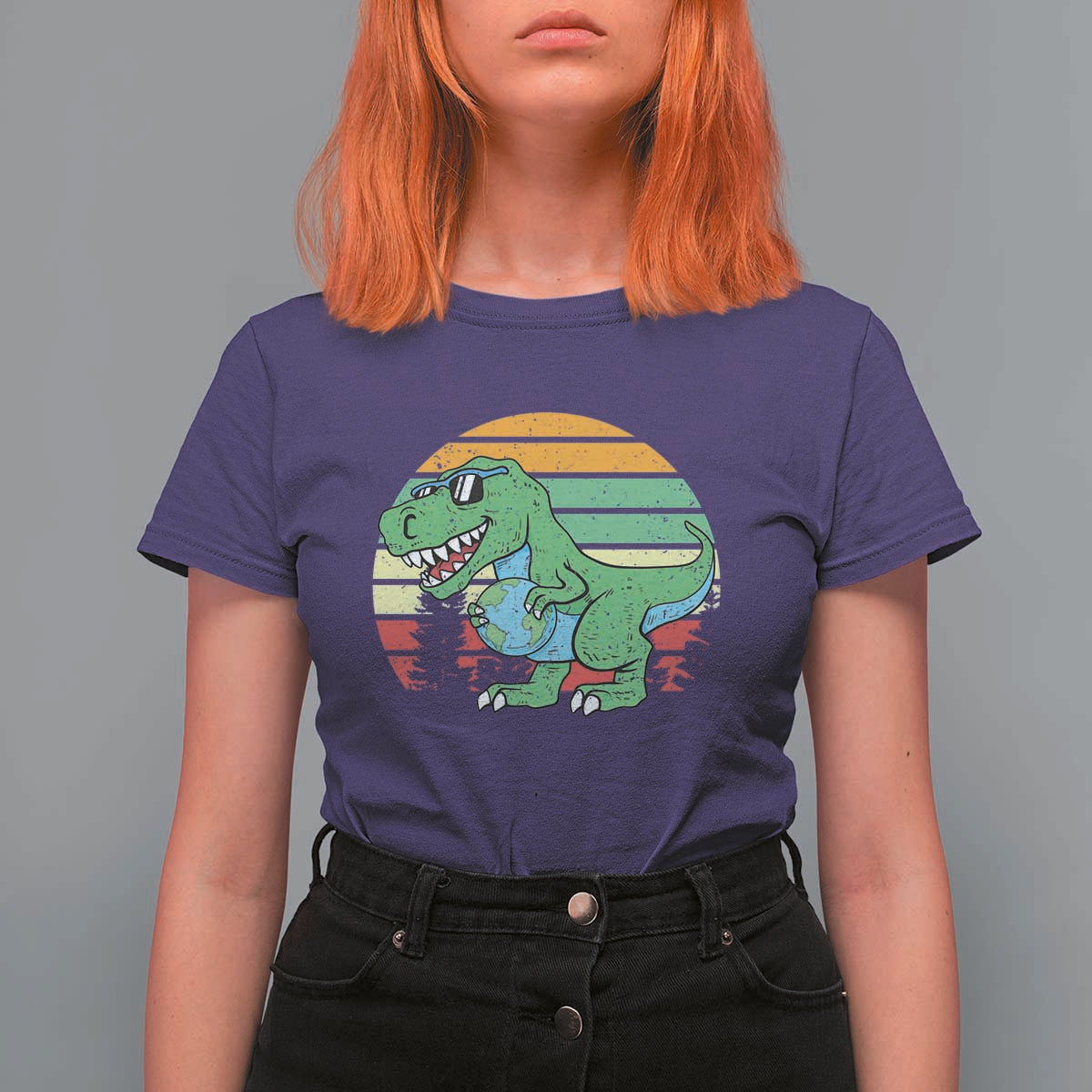 Funny Earth Day Dinosaur Lover T Shirt For Women Save The Planet