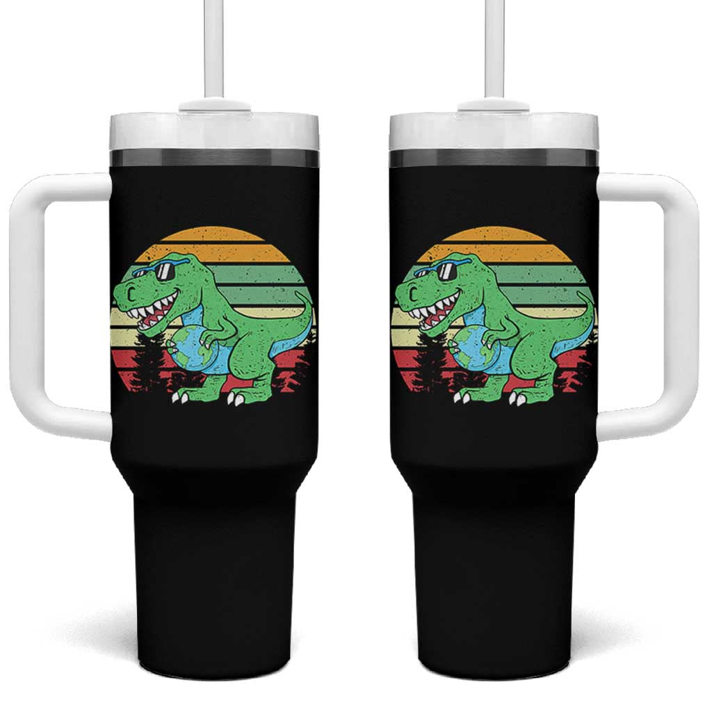Funny Earth Day Dinosaur Lover Tumbler With Handle Save The Planet