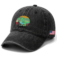 Funny Earth Day Dinosaur Lover Washed Cotton Baseball Cap Save The Planet