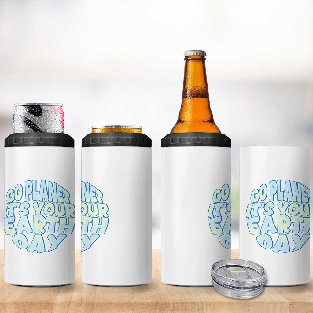 Go Planet It Is Your Earth Day 4 in 1 Can Cooler Tumbler Environmental Activism
