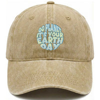 Go Planet It Is Your Earth Day Washed Cotton Baseball Cap Environmental Activism