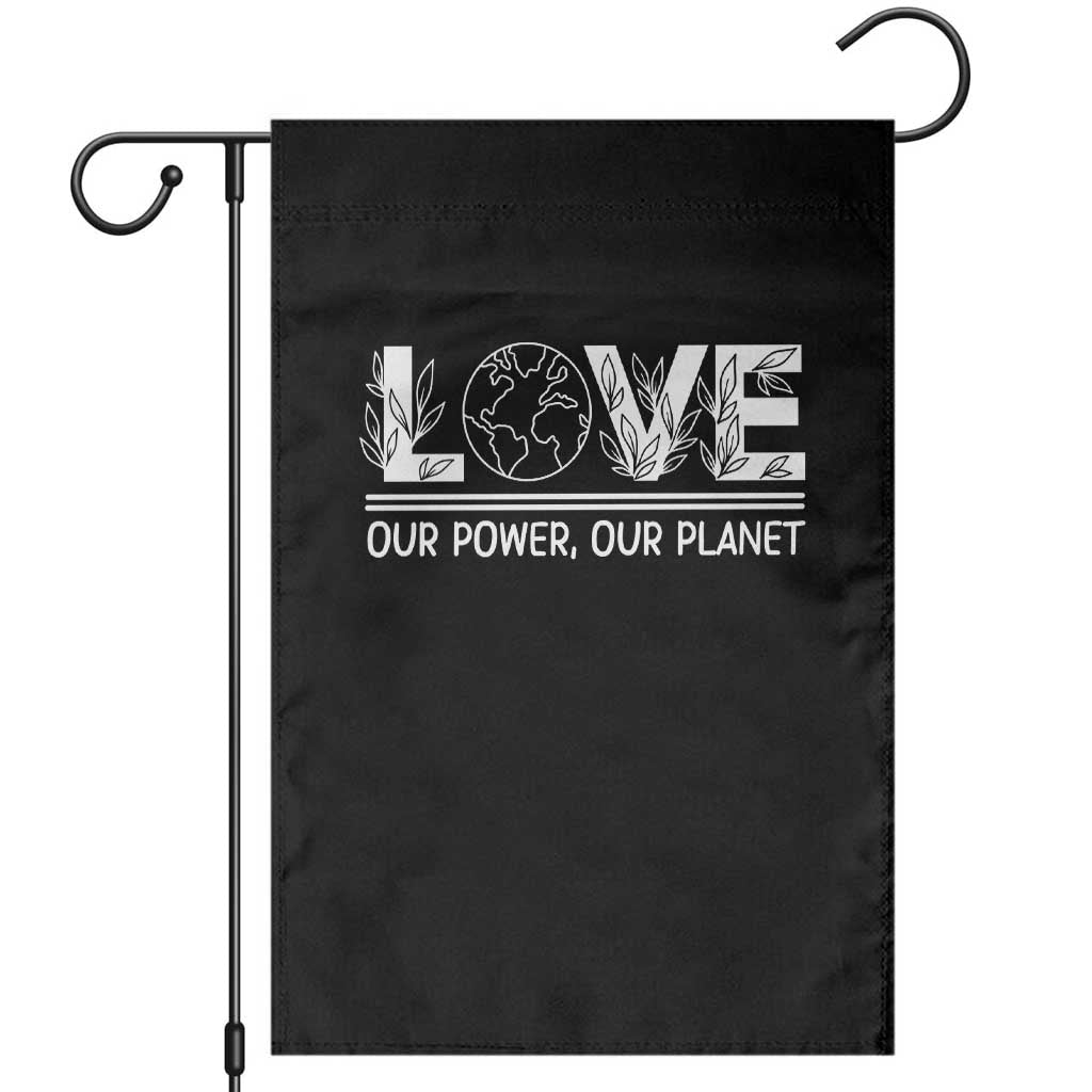 Our Power Our Planet Garden Flag Earth Day Eco Friendly