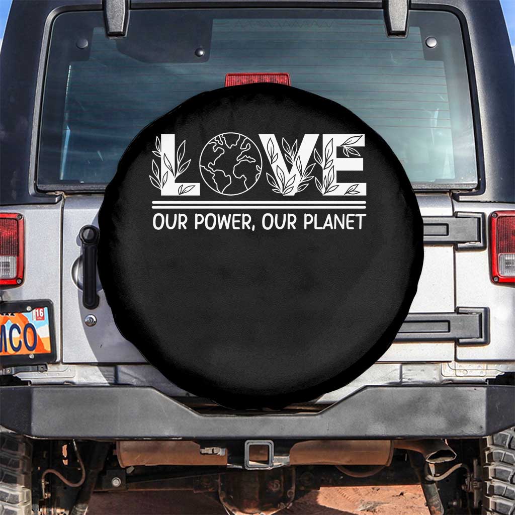 Our Power Our Planet Spare Tire Cover Earth Day Eco Friendly