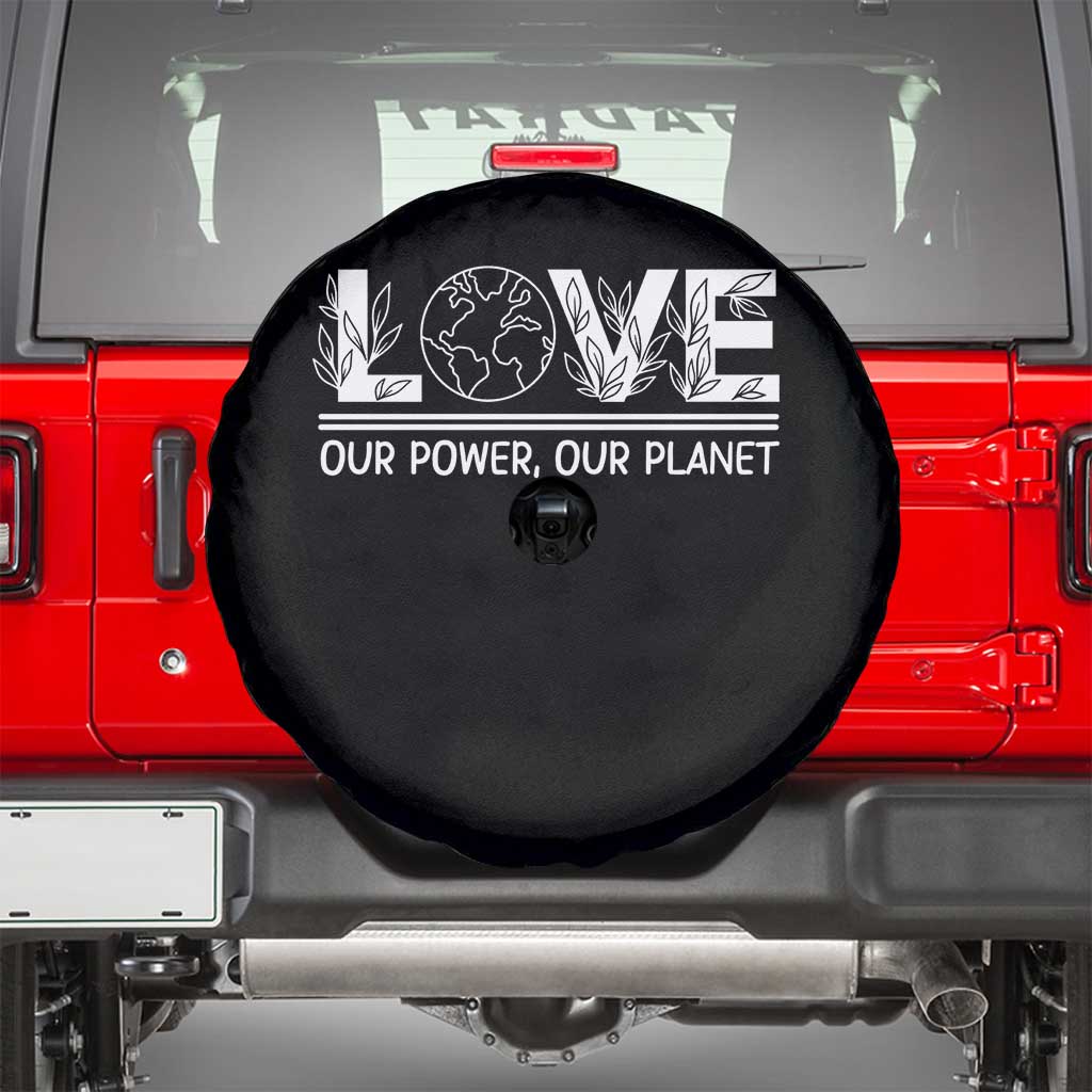 Our Power Our Planet Spare Tire Cover Earth Day Eco Friendly
