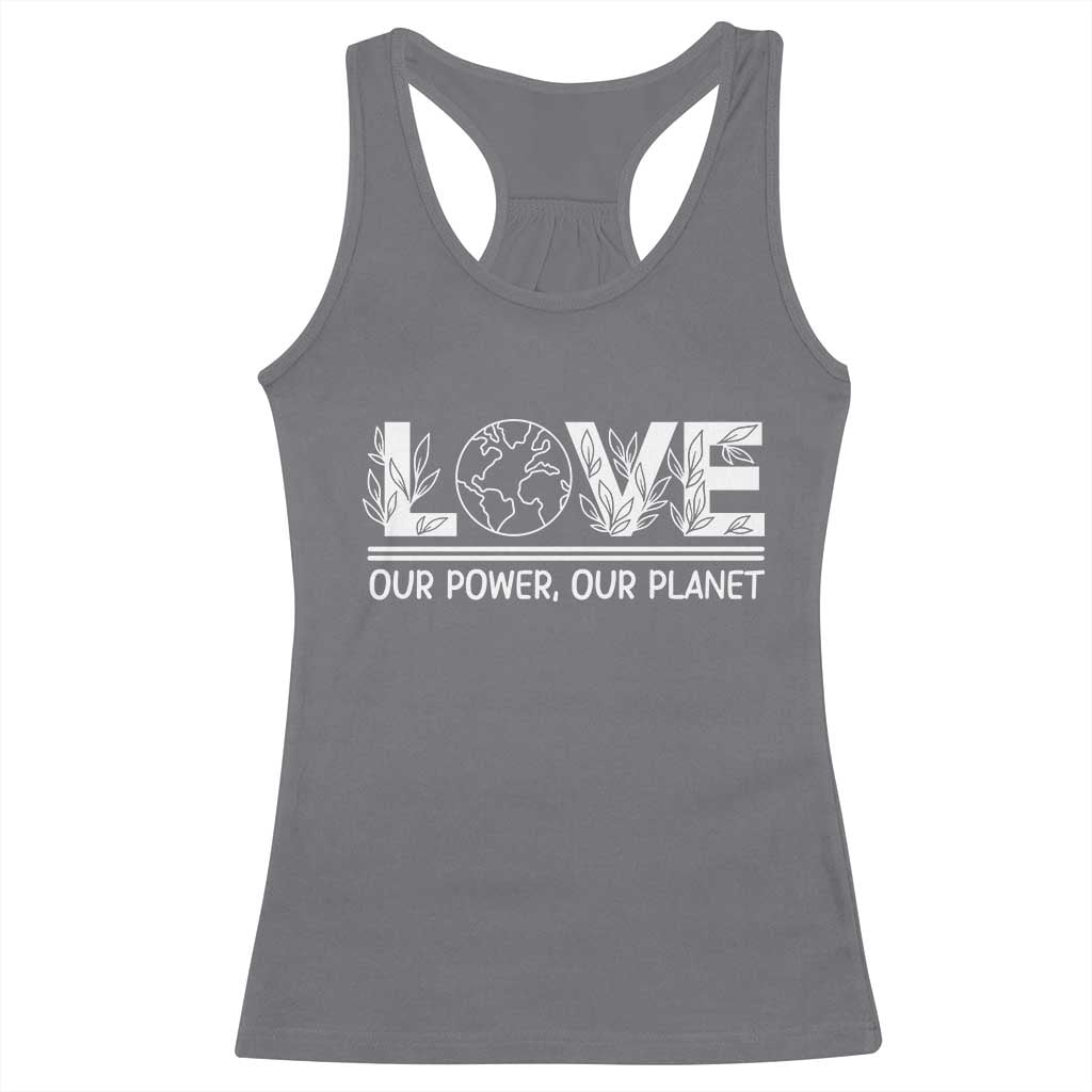 Our Power Our Planet Racerback Tank Top Earth Day Eco Friendly