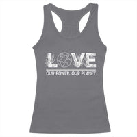 Our Power Our Planet Racerback Tank Top Earth Day Eco Friendly