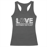 Our Power Our Planet Racerback Tank Top Earth Day Eco Friendly