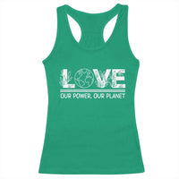 Our Power Our Planet Racerback Tank Top Earth Day Eco Friendly