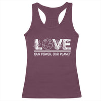 Our Power Our Planet Racerback Tank Top Earth Day Eco Friendly