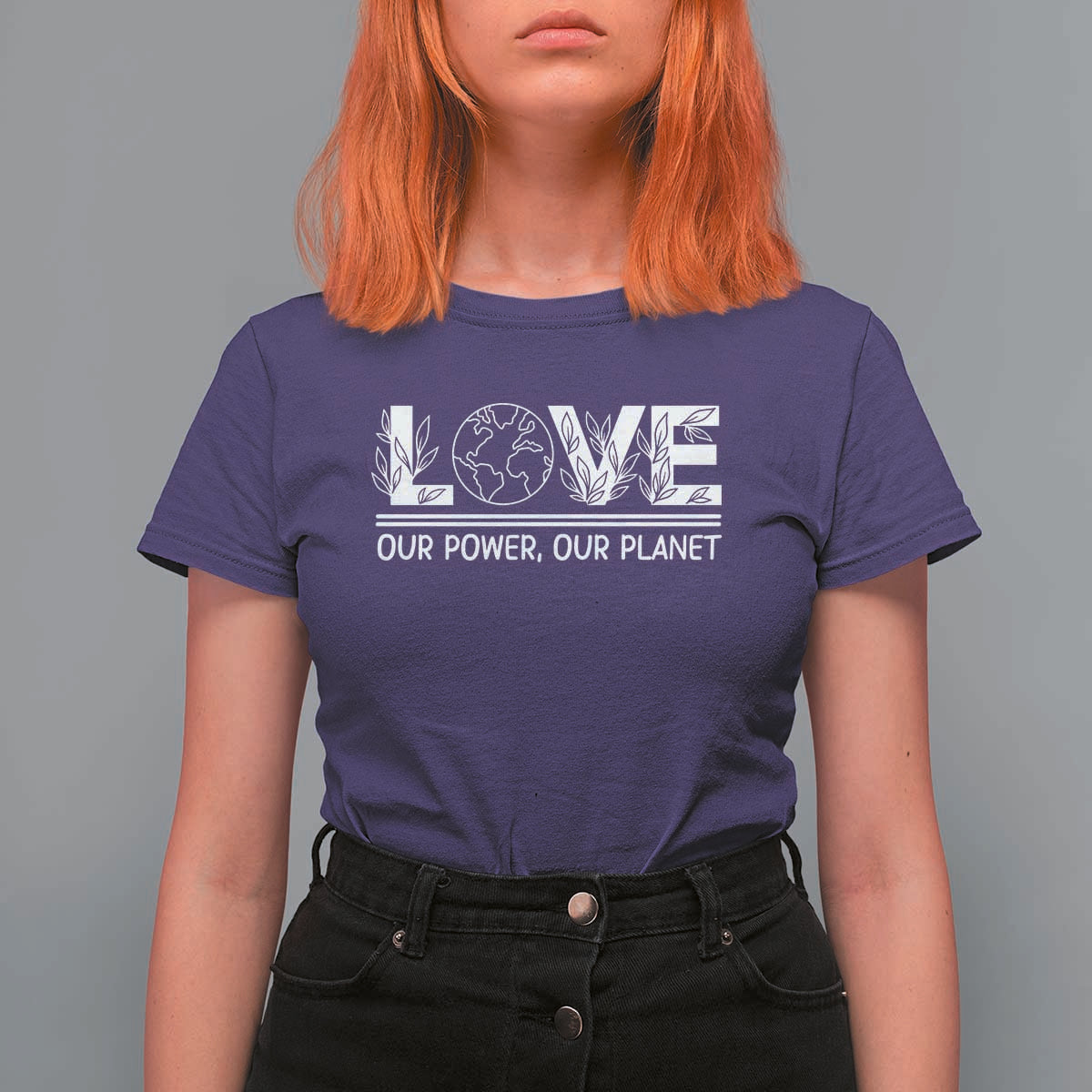 Our Power Our Planet T Shirt For Women Earth Day Eco Friendly