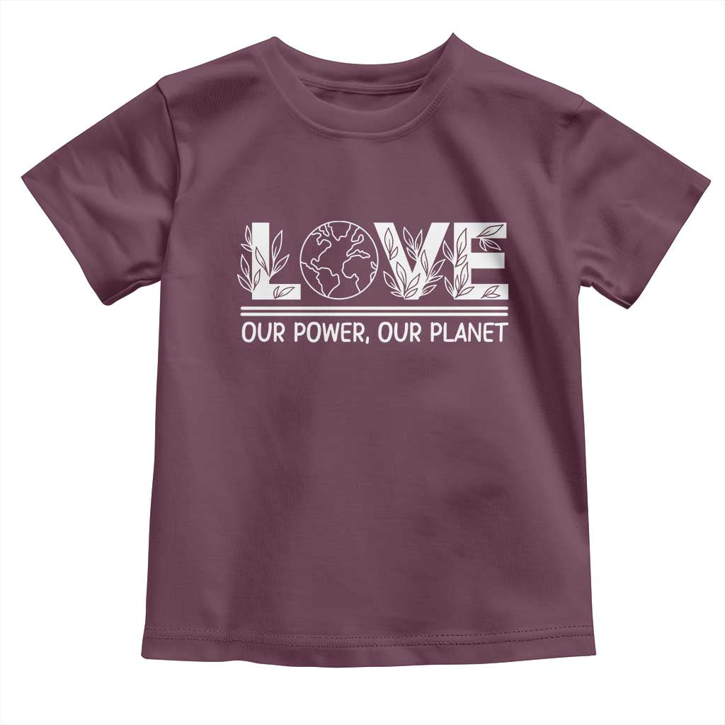 Our Power Our Planet Toddler T Shirt Earth Day Eco Friendly