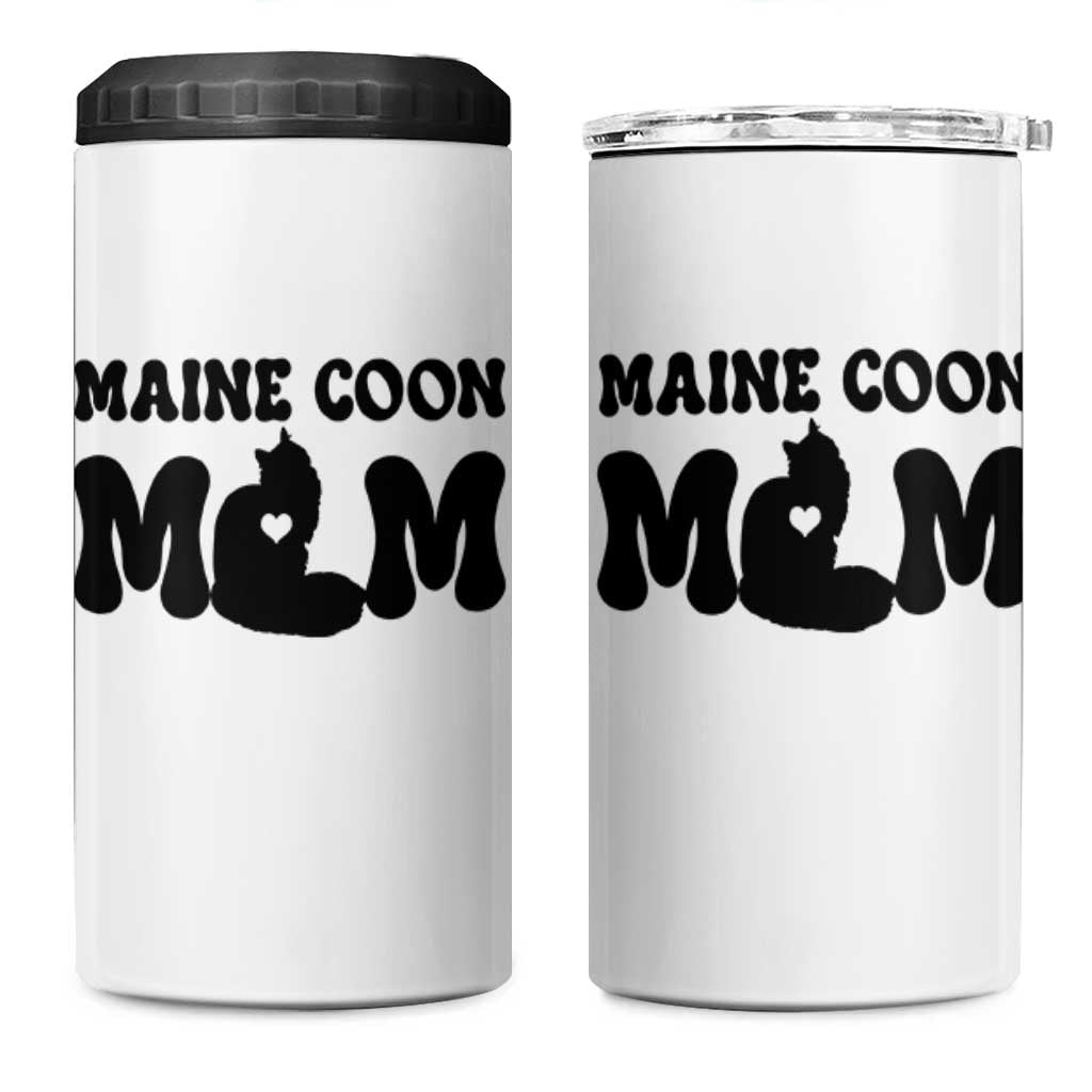 Maine Coon Mom 4 in 1 Can Cooler Tumbler Cat Lover Gift For Her